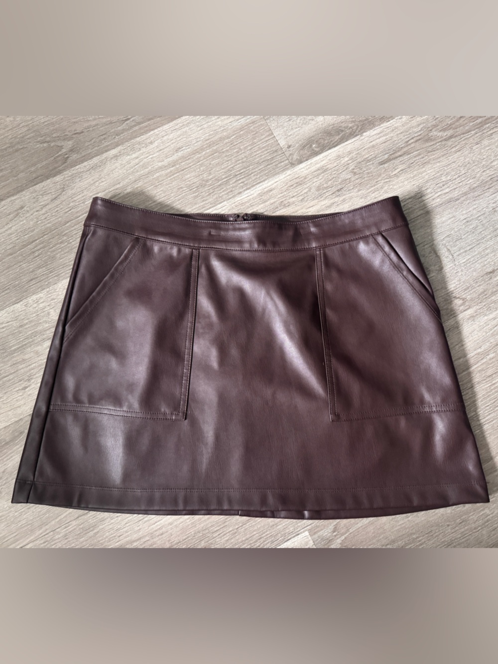 a new day Brown Faux Leather Mini Skirt